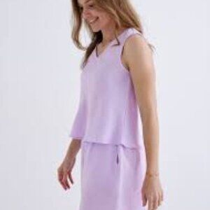 Women Crown Linen Design Lucy NWT sleeveless v-neck top   sz Small